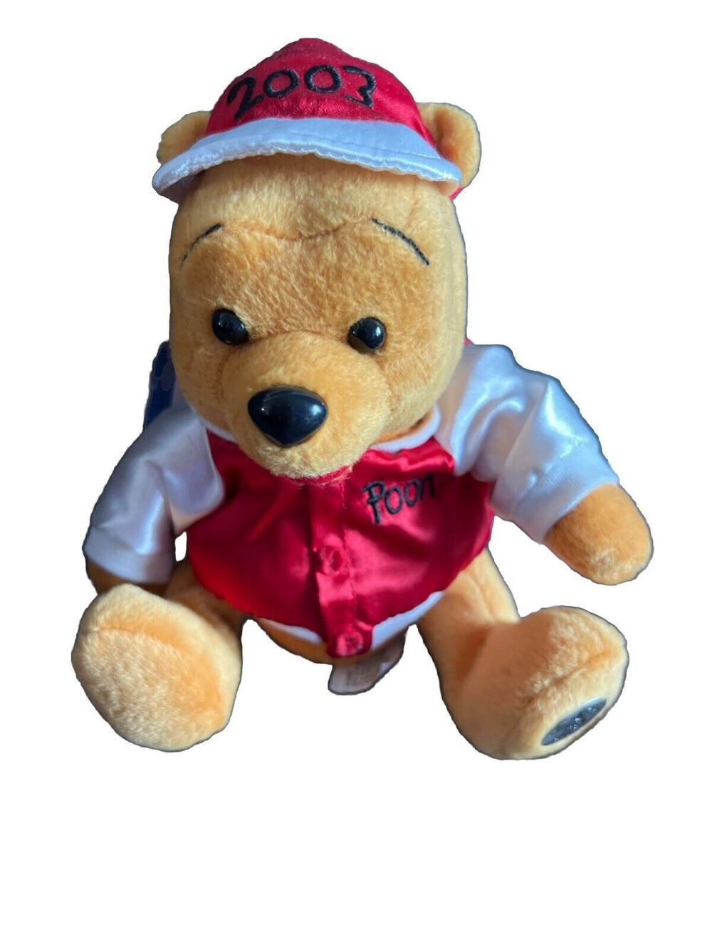 Winnie the Pooh Walt Disney World Plush 2003 6" Baseball Hat Red Jacket Vintage